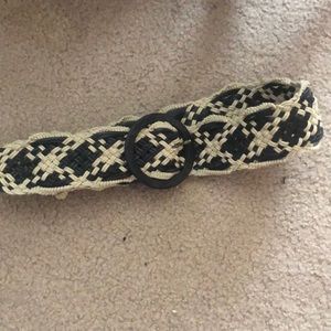 Black & white crochet belt